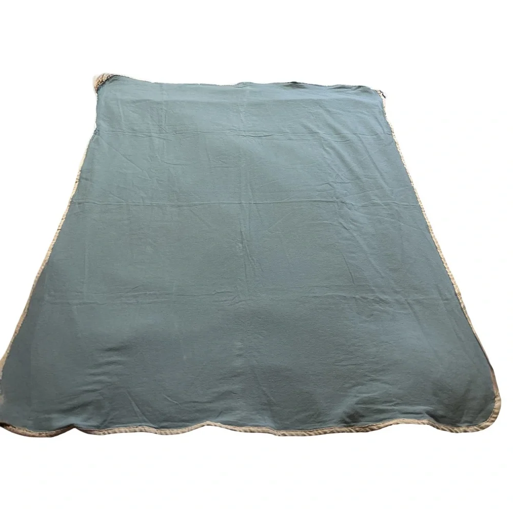 Soft Blue Blankets 35.5x47 with White Trim Set of 6